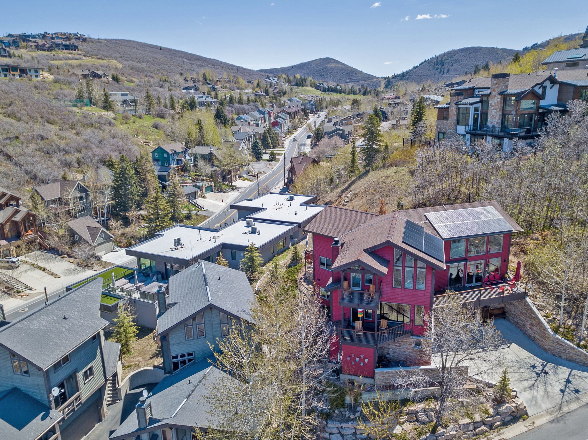 Sky View of our Luxury Park City Vacation Rental and Nearby Homes