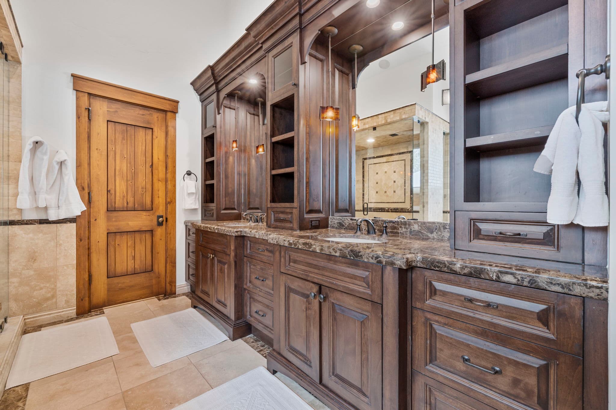dual vanities in the master bathroom