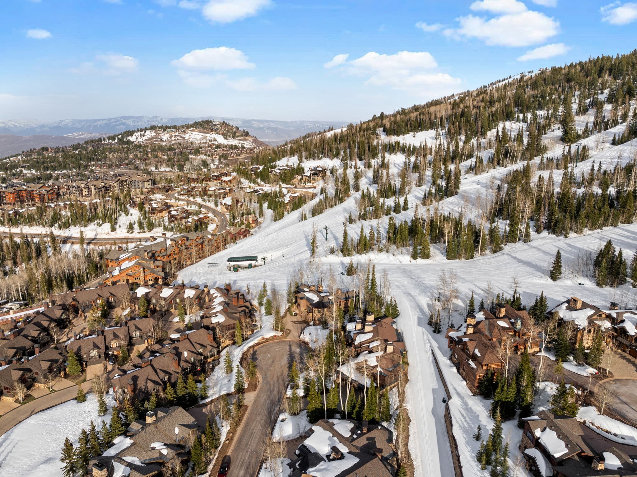 areal view of home with ski runs