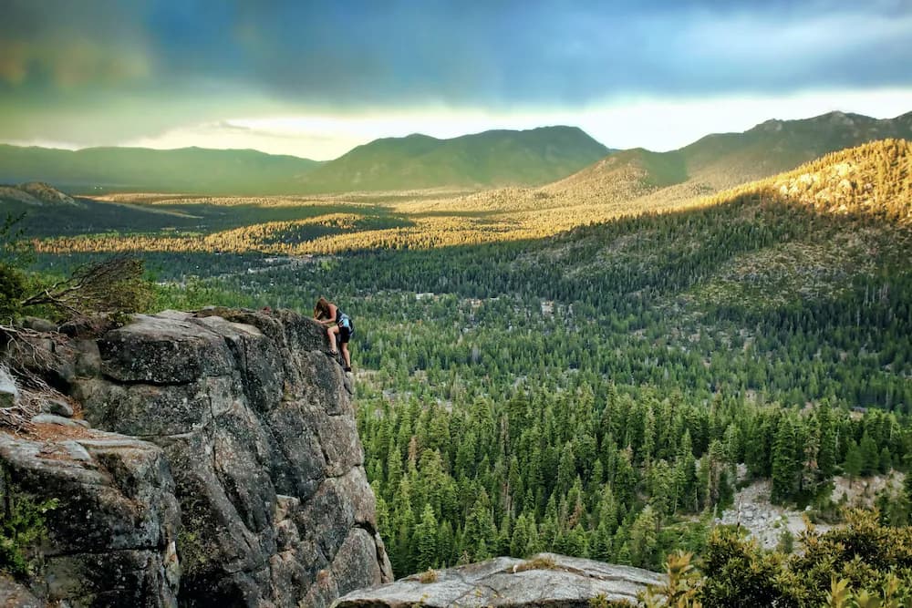 Outdoor rock climbing