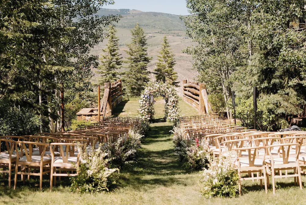 Outdoor wedding area